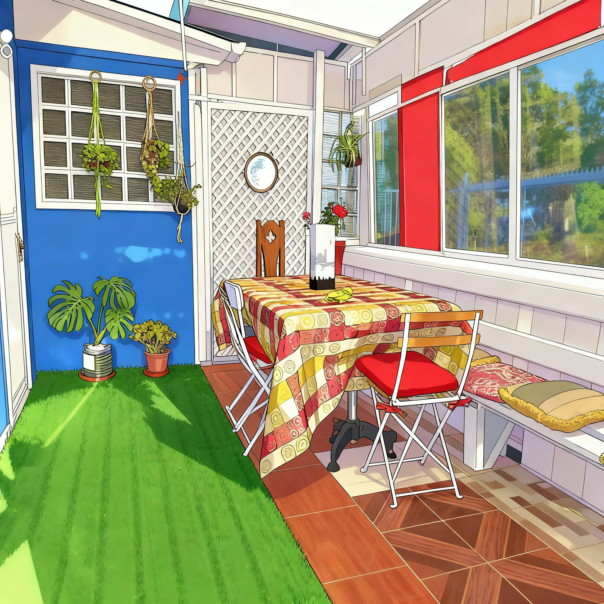 Transform the FIRST image into the exact visual art style of the SECOND image...