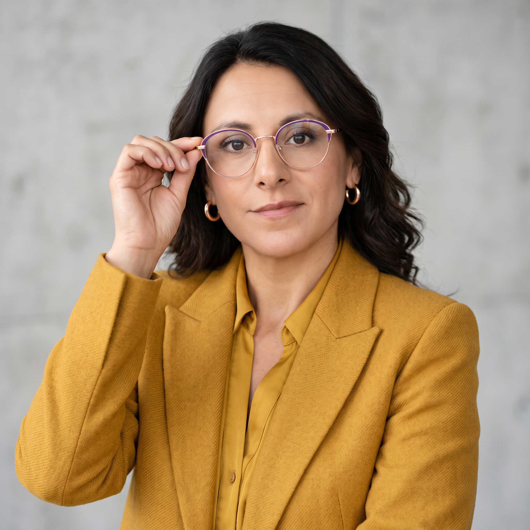 a professional and polished corporate headshot. High-end studio portrait of t...