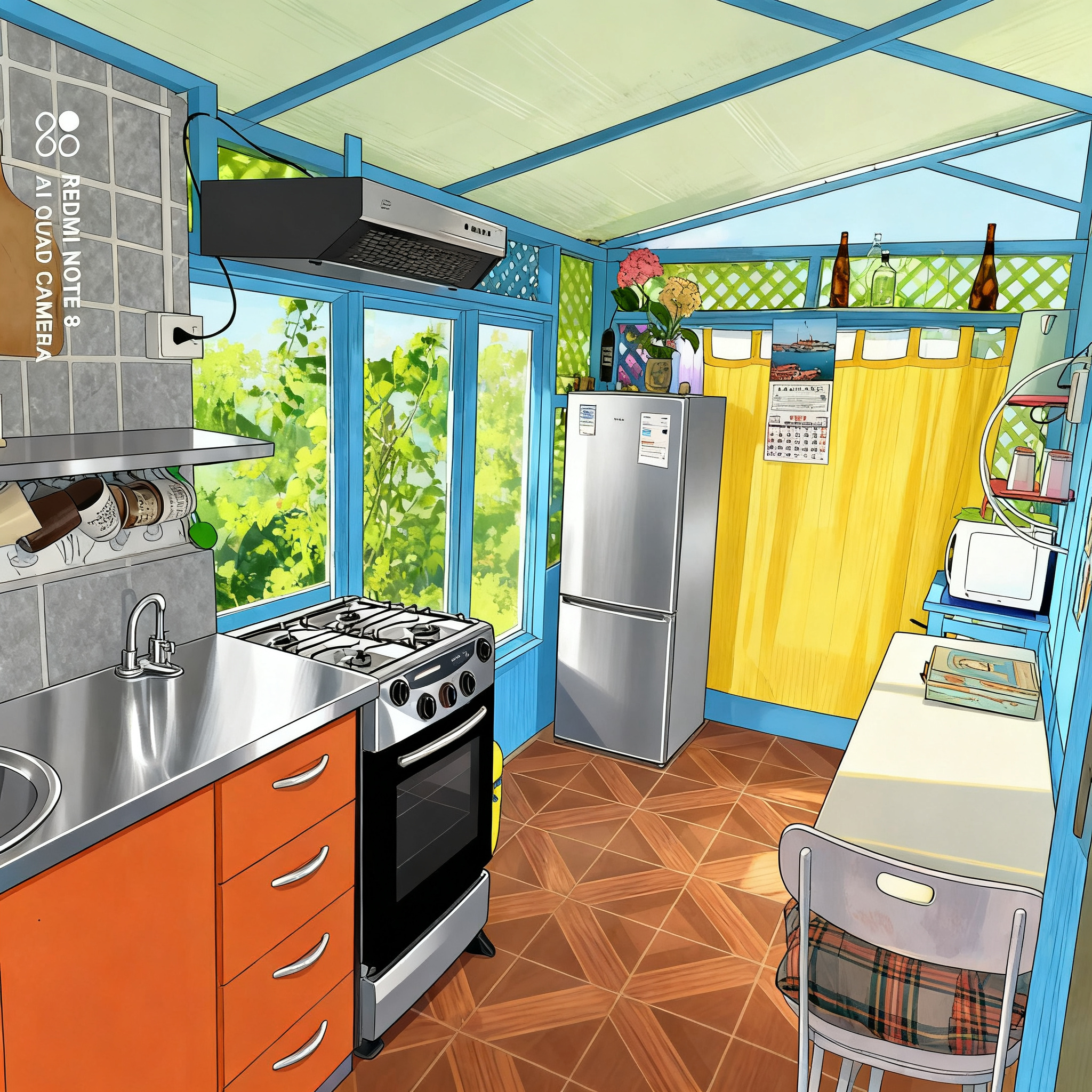 Transform the FIRST image into the exact visual art style of the SECOND image...